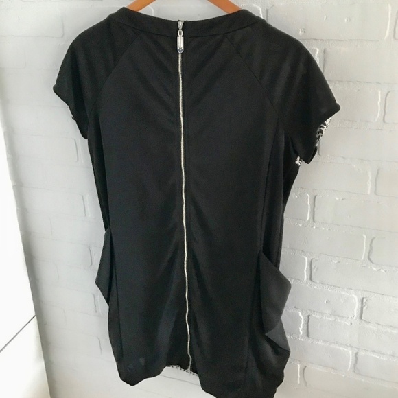 Love Moschino Mini dress Mobwife Animal print Black/Off-White Silk Pockets XXL - Picture 6 of 8